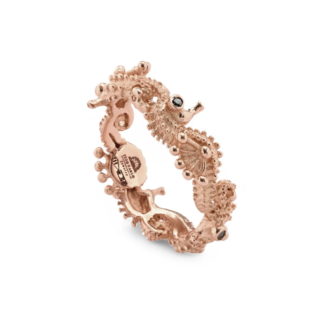 Anello cavalluccio marino oro rosa carlo izzo gioielli jewelry copia