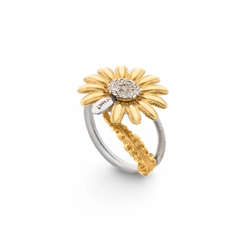 Anello margherita grande oro giallo bianco rosa carlo izzo gioielli jewelry2 copia