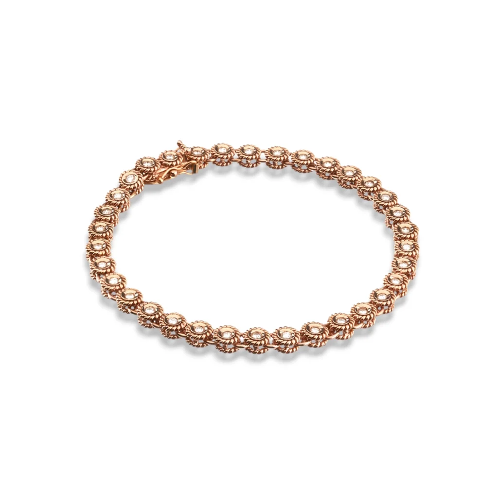Bracciale tennis treccia izzo carlo gioielli jewelry oro rosa