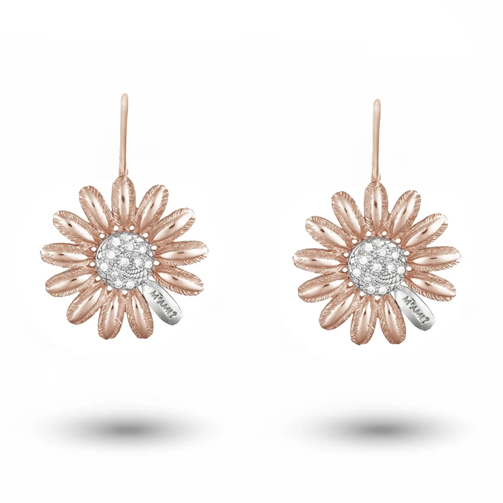 Orecchini margherita 3 misura oro giallo bianco rosa carlo izzo gioielli jewelry3