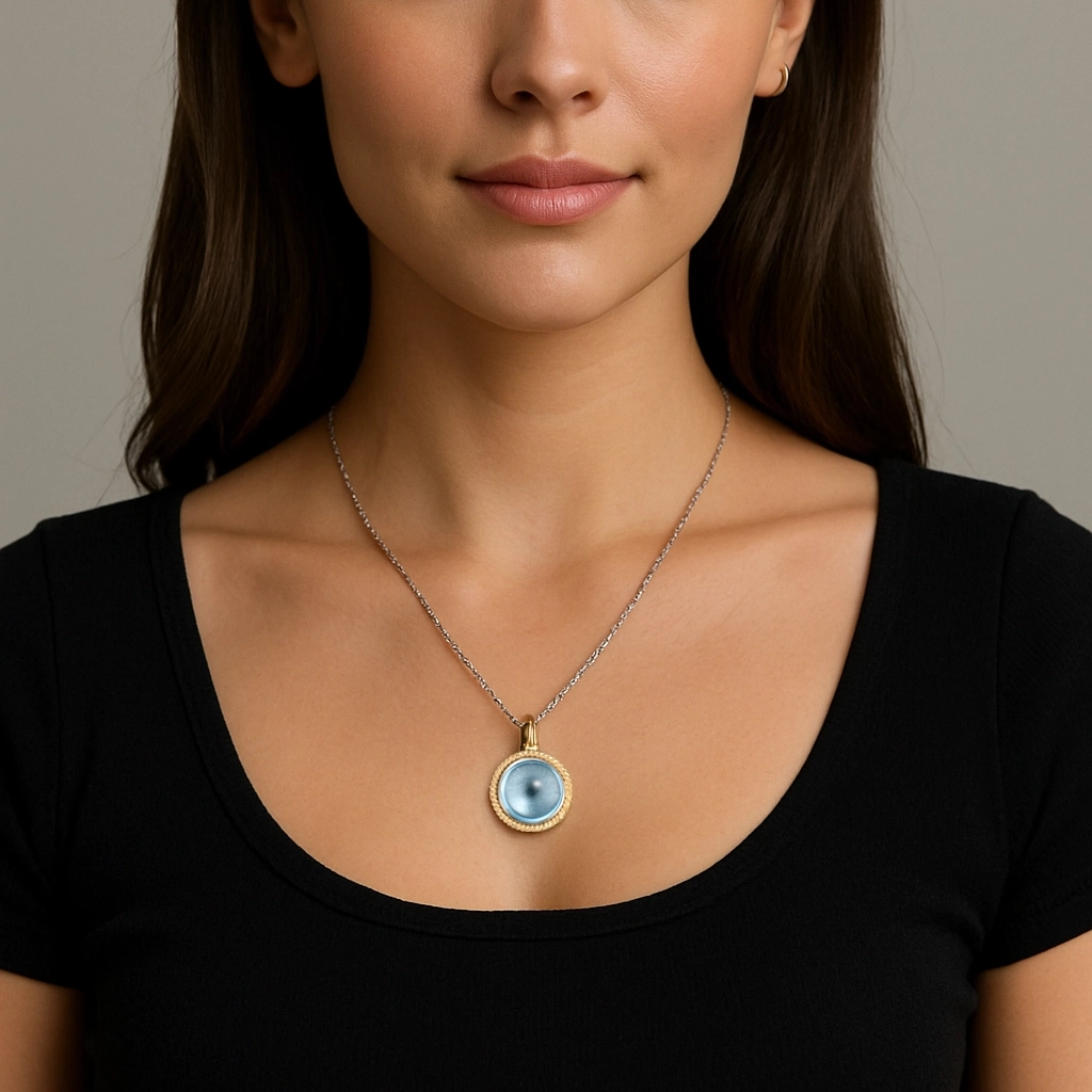 Carlo izzo gioielli jewelry ciondolo oro argento pietra blu bubbles copia