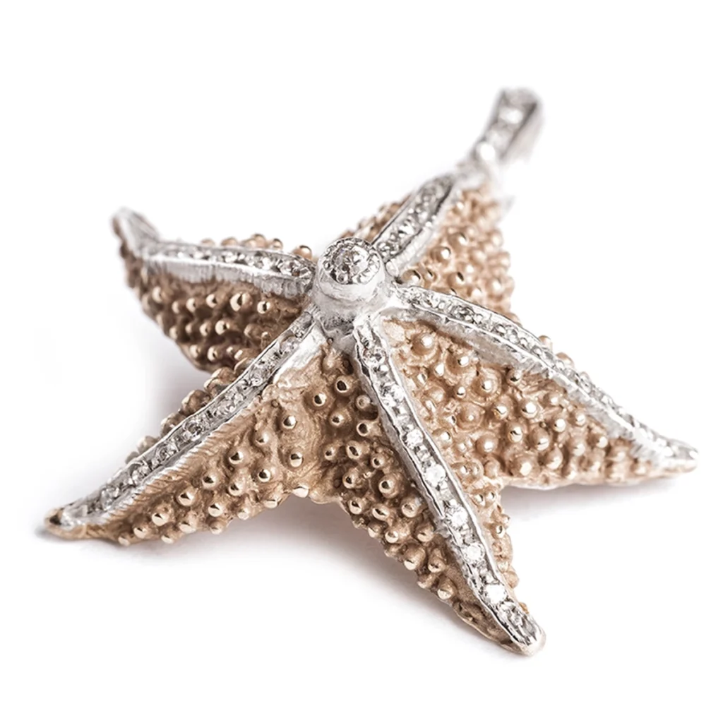 Ciondolo stella marina elite oro giallo bianco rosa diamanti carlo izzo gioielli jewelry6