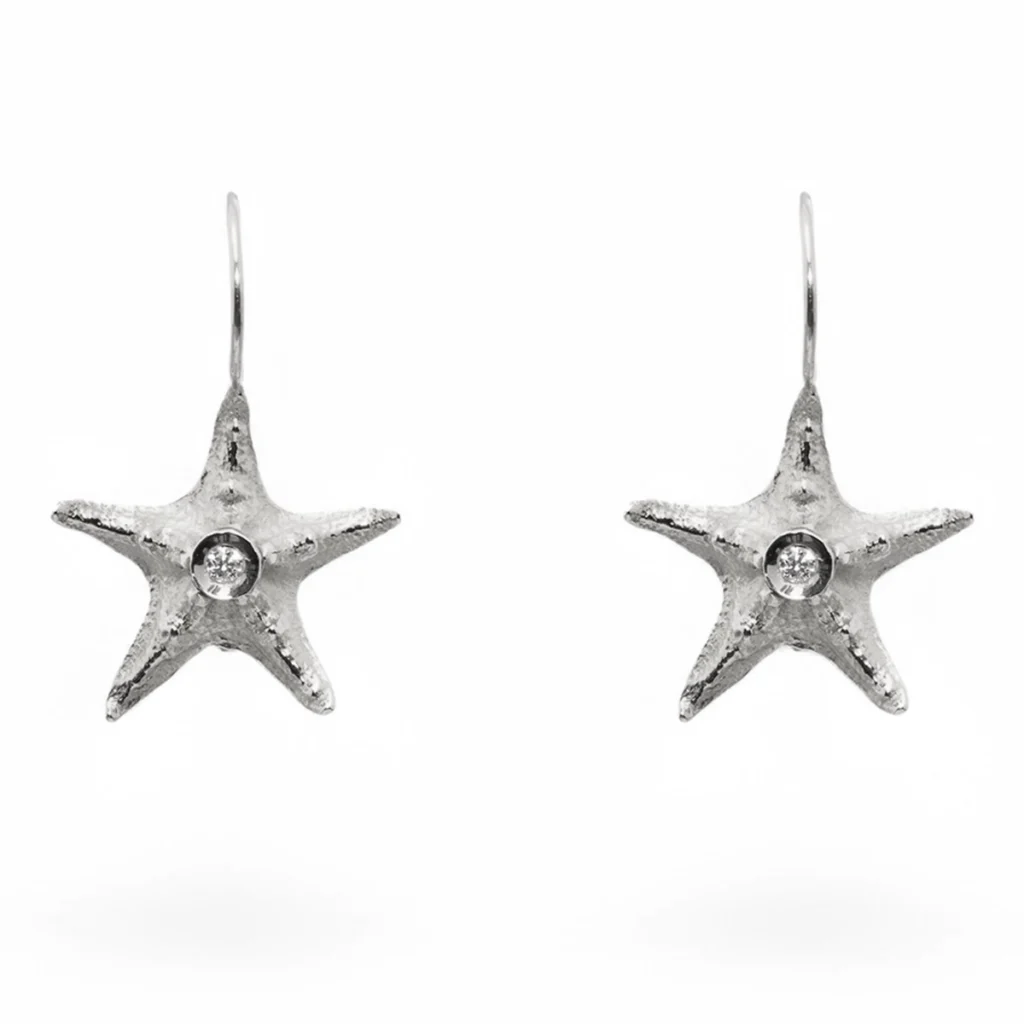 Orecchini stelle marine con brillante izzo carlo jewelry gioielli4 copia