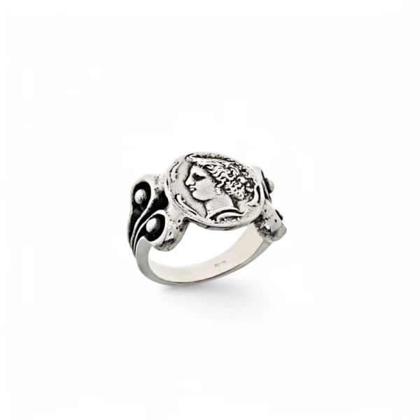 Anello argento capitello moneta carlo izzo gioielli siracusa jewelry2