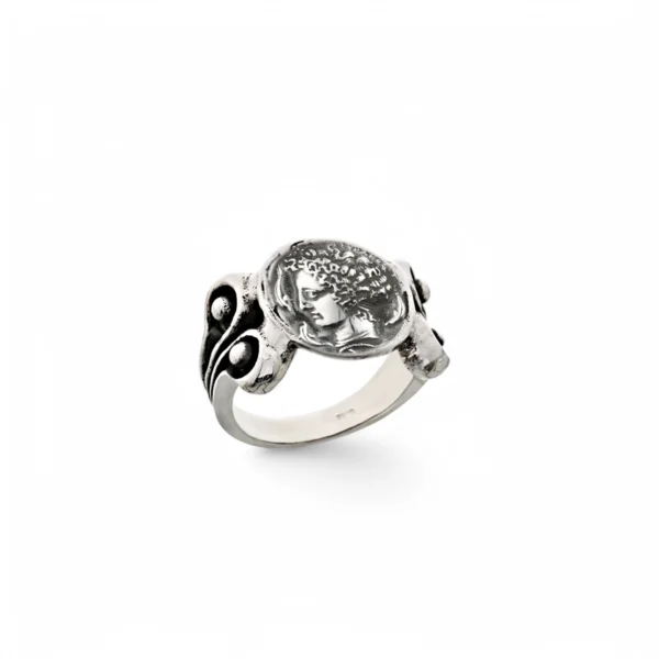 Anello argento capitello moneta carlo izzo gioielli siracusa jewelry3