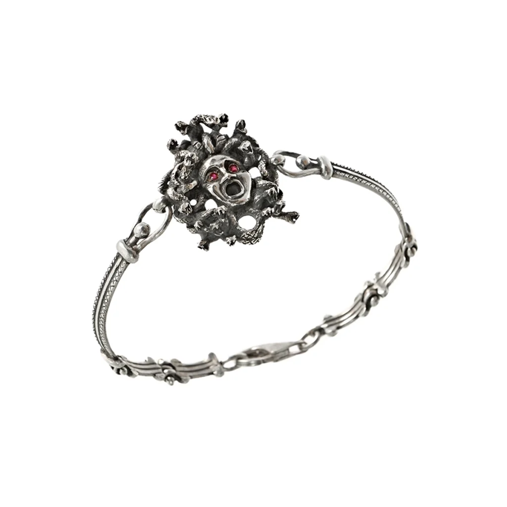 Bracciale argento rubini gorgone carlo izzo gioielli jewelry copia
