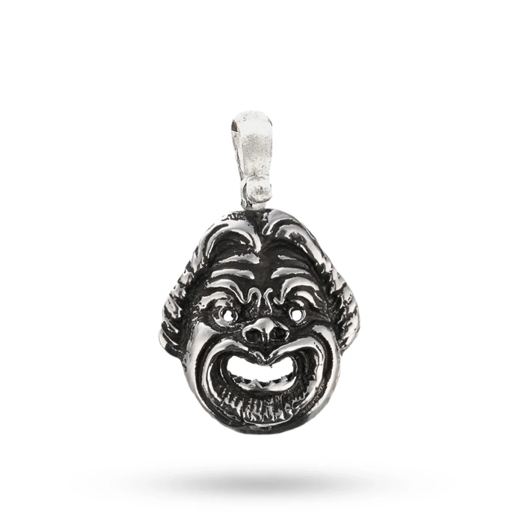 Ciondolo maschera grande teatro greco siracusa izzo carlo jewelry gioielli argento5