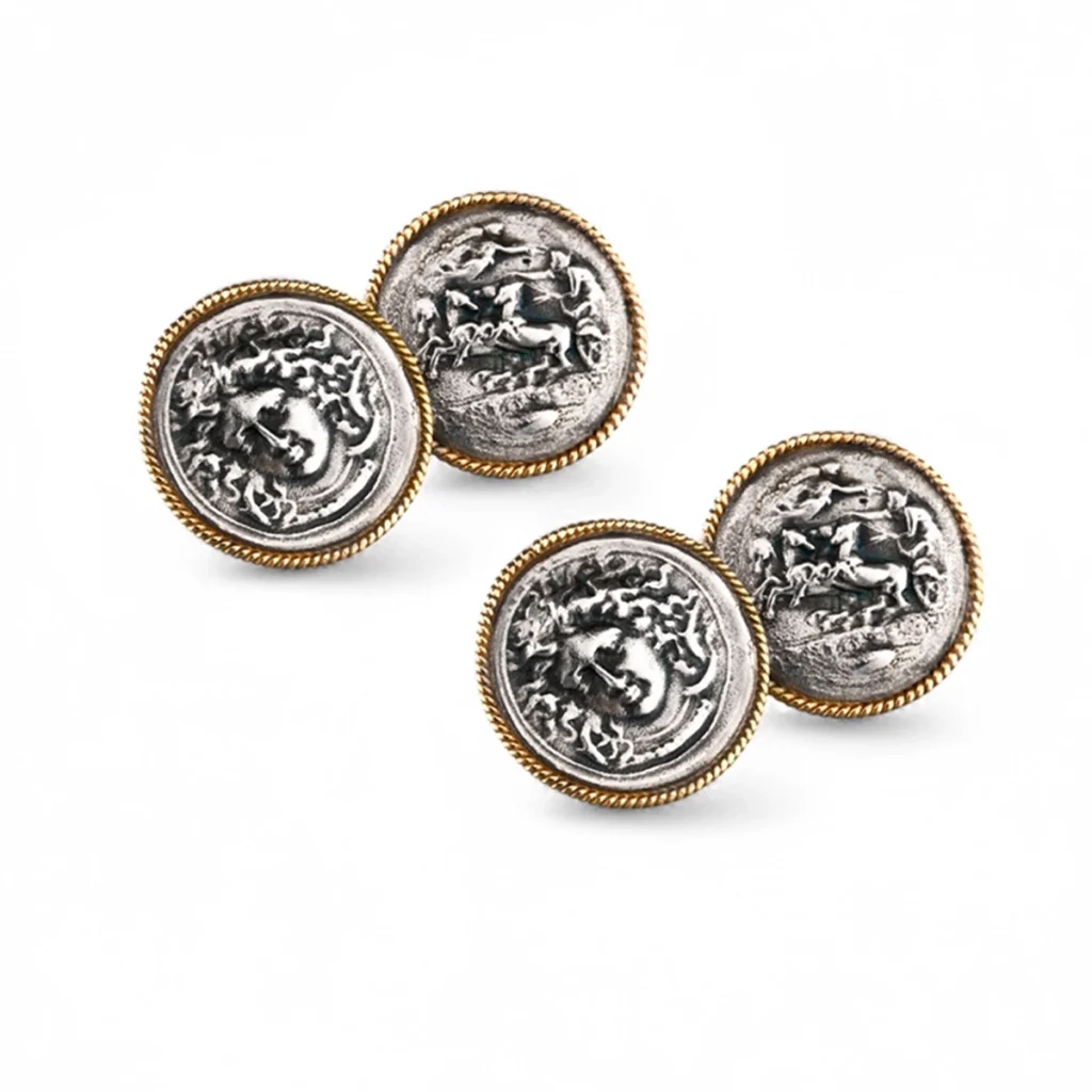 Gemelli polsini monete siracusa argento e oro izzo carlo jewelry gioielli4 copia