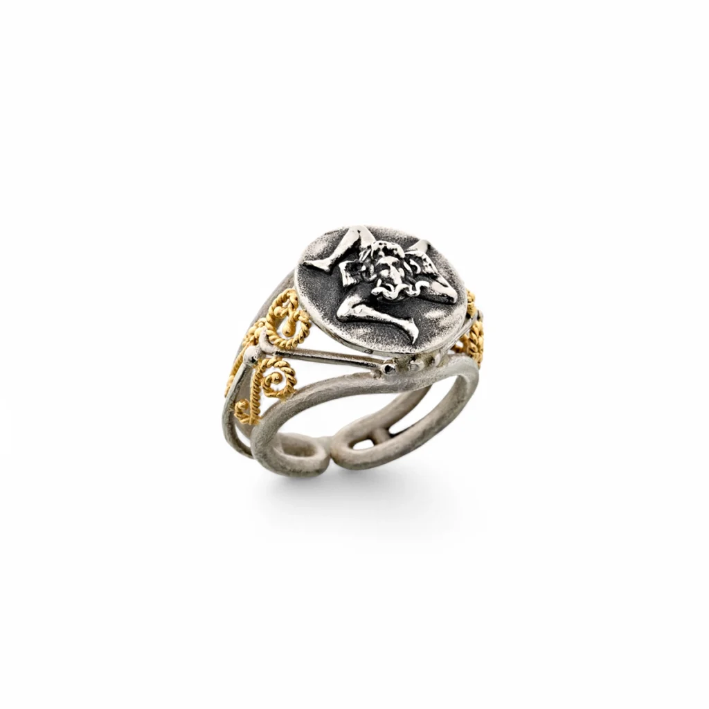 Llo trinacria argento oro artigianale carlo izzo gioielli jewelry3