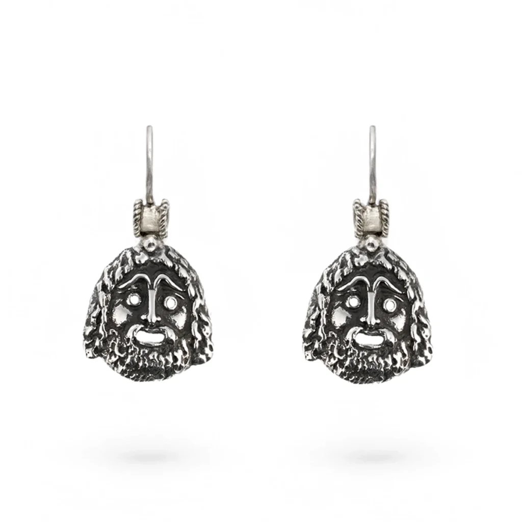 Orecchini maschera 1 grande argento carlo izzo gioielli jewelry5