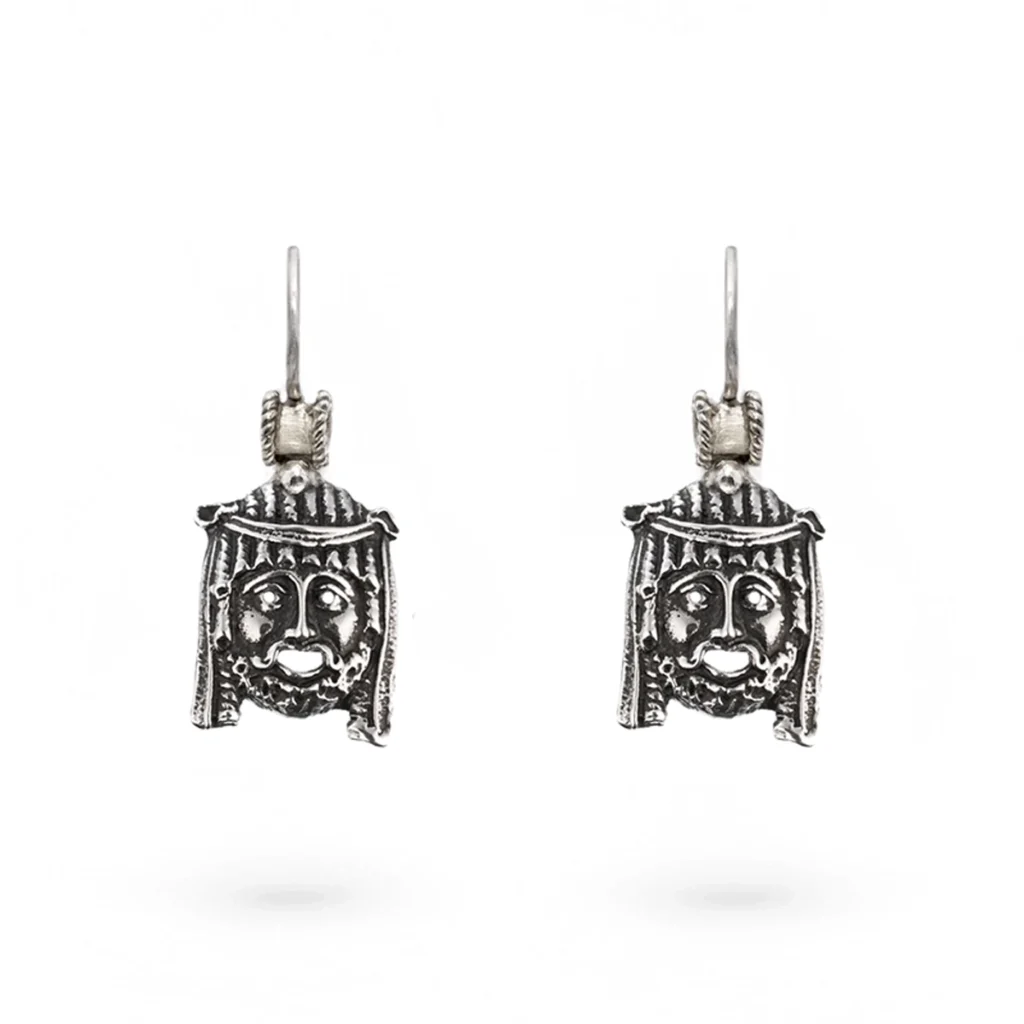 Orecchini maschera 3 grande argento carlo izzo gioielli jewelry2