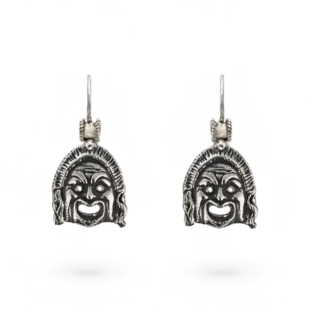 Orecchini maschera 4 grande argento carlo izzo gioielli jewelry3