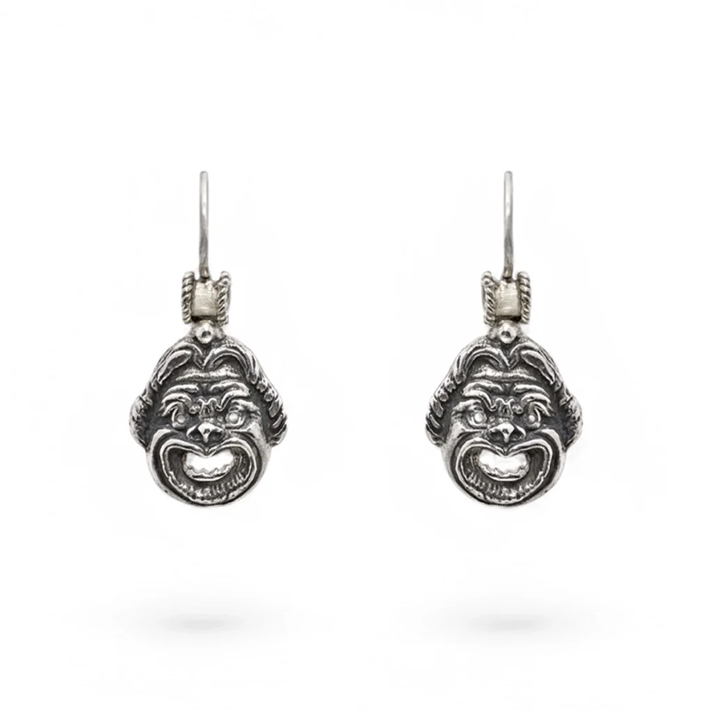 Orecchini maschera 5 grande argento carlo izzo gioielli jewelry4