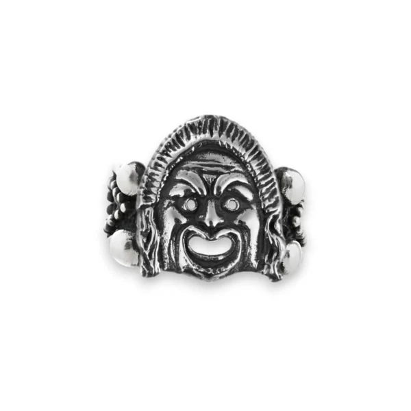 Anello maschera piccola modello perlinato carlo izzo gioielli jewelry argento3