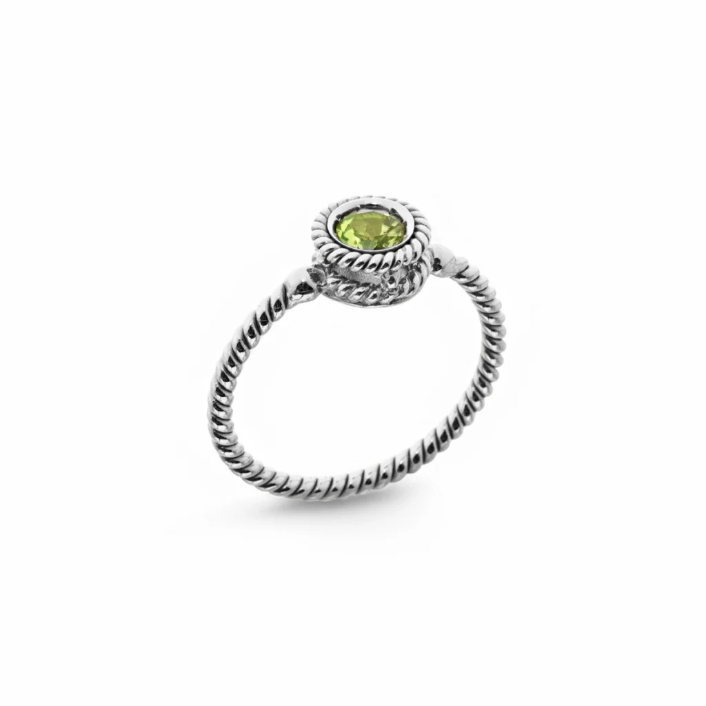 Anello rainbow carlo izzo gioielli peridoto oro bianco