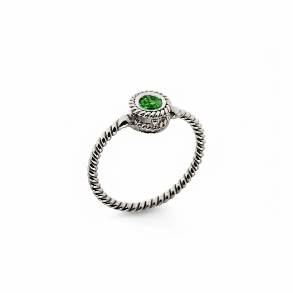 Anello rainbow oro bianco smeraldo carlo izzo gioielli