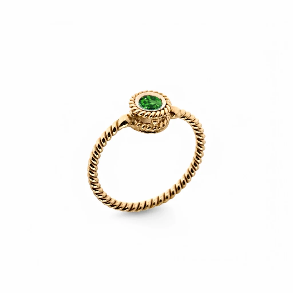 Anello rainbow oro giallo smeraldo carlo izzo gioielli