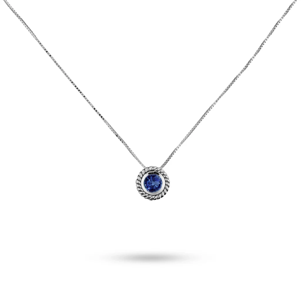 Collana rainbow zaffiro blu carlo izzo gioielli oro bianco