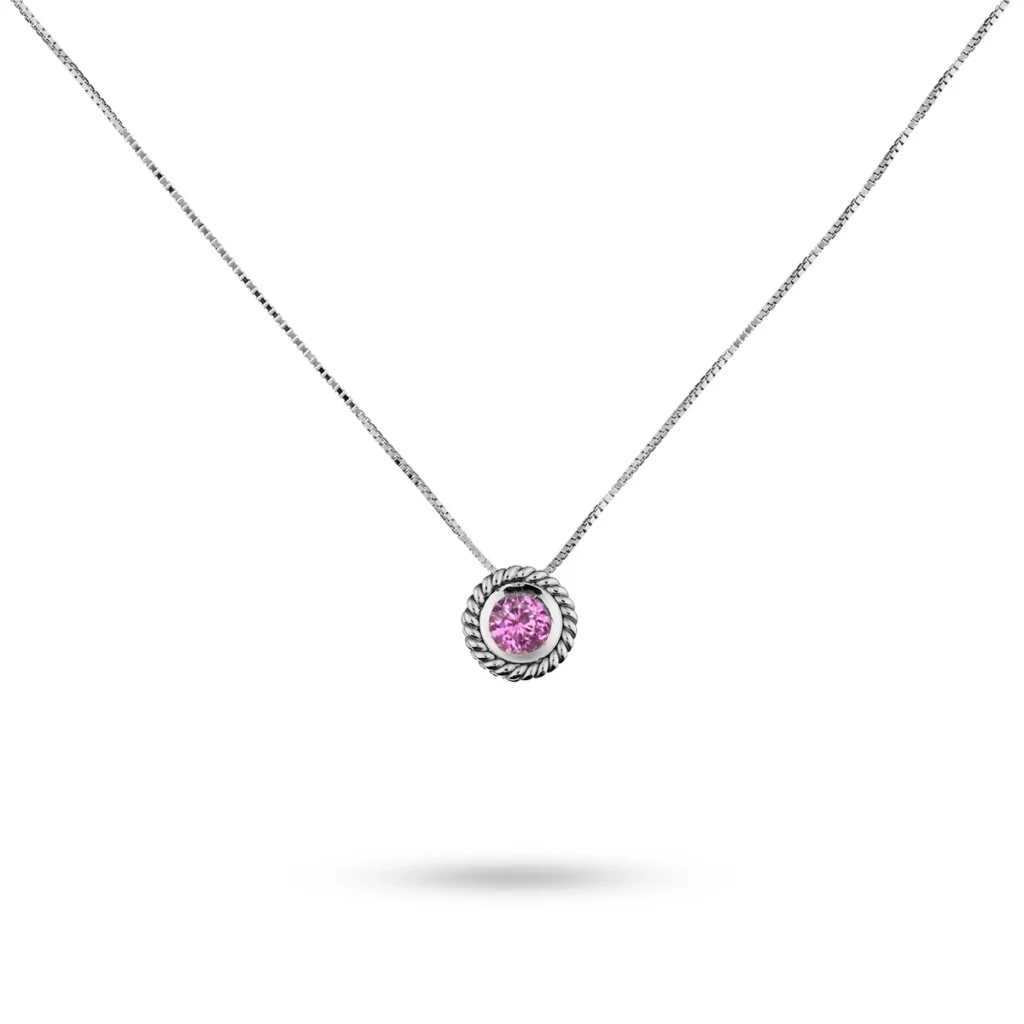 Collana zaffiro rosa rainbow carlo izzo gioielli