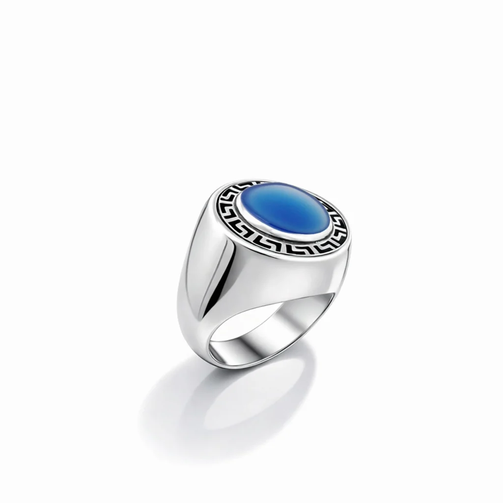 Anello ornamenta agata blu izzo carlo gioielli jewelry siracusa ortigia