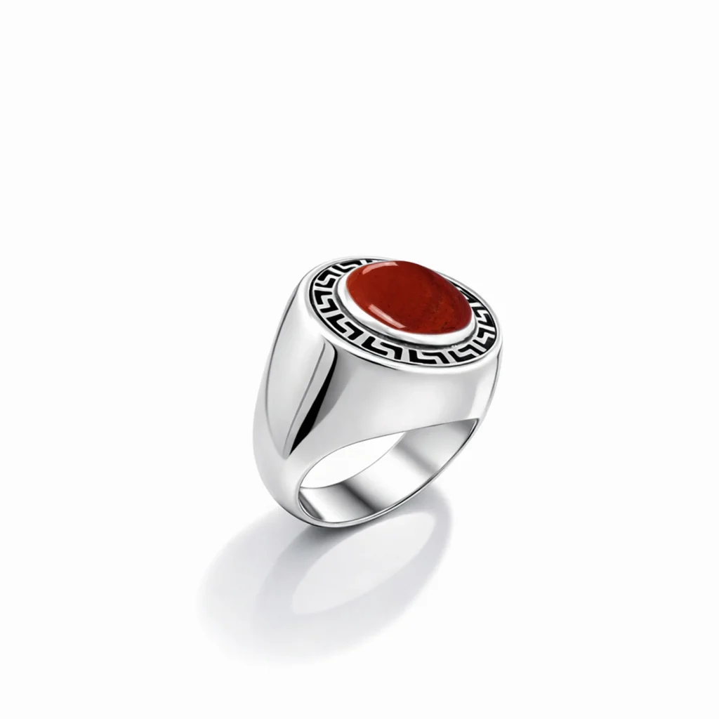 Anello ornamenta diaspro rosso argento izzo carlo gioielli jewelry