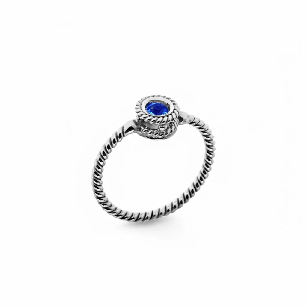 Anello rainbow zaffiro blu oro bianco carlo izzo gioielli
