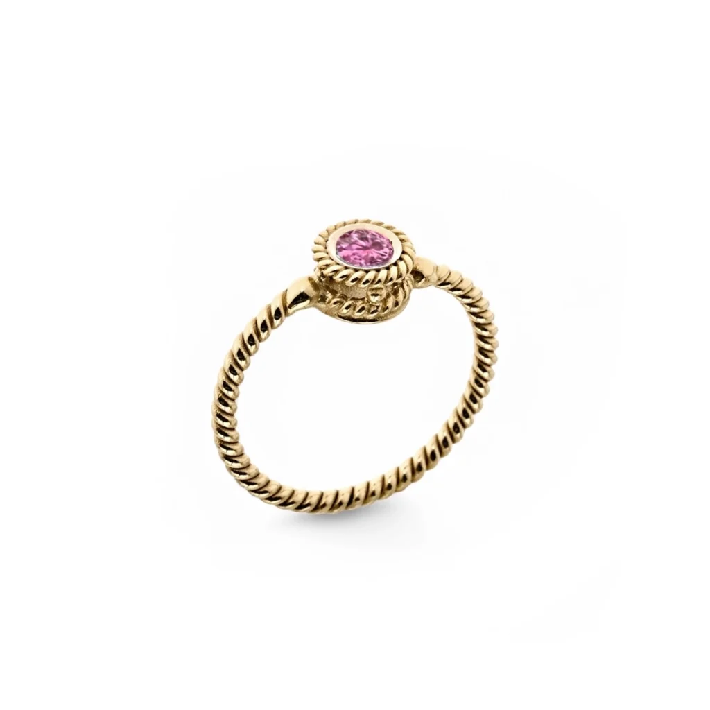 Anello rainbow zaffiro rosa oro giallo