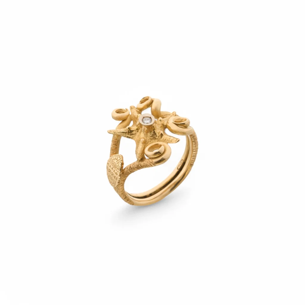 Anello stella marina oro giallo carlo izzo gioielli jewelry2