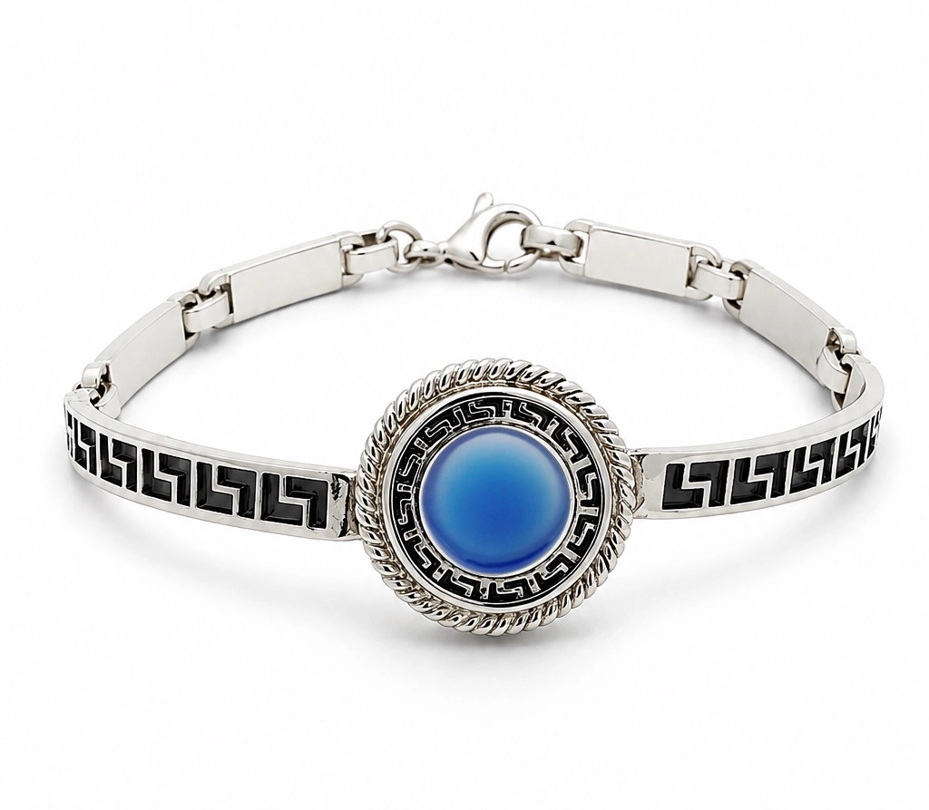 Bracciale ornamenta agata blu