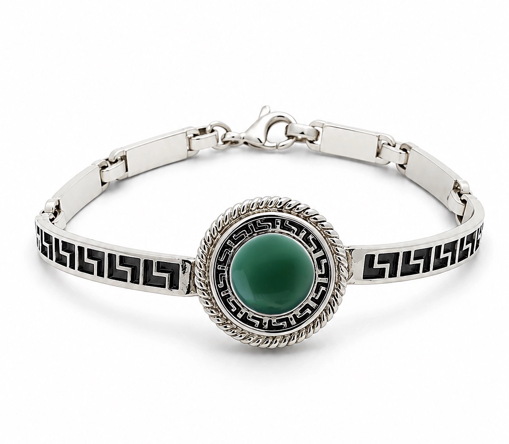 Bracciale ornamenta agata verde izzo carlo jewelry gioielli