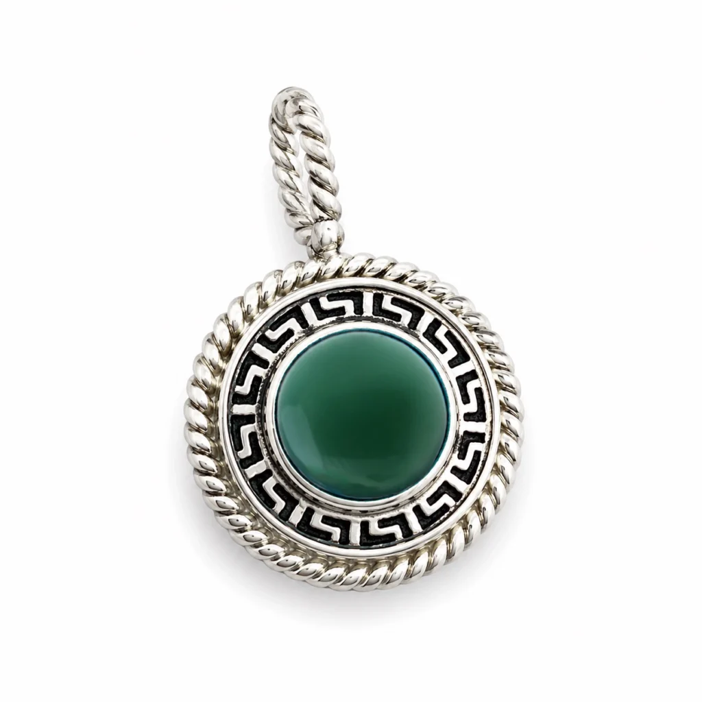 Ciondolo ornamenta agata verde