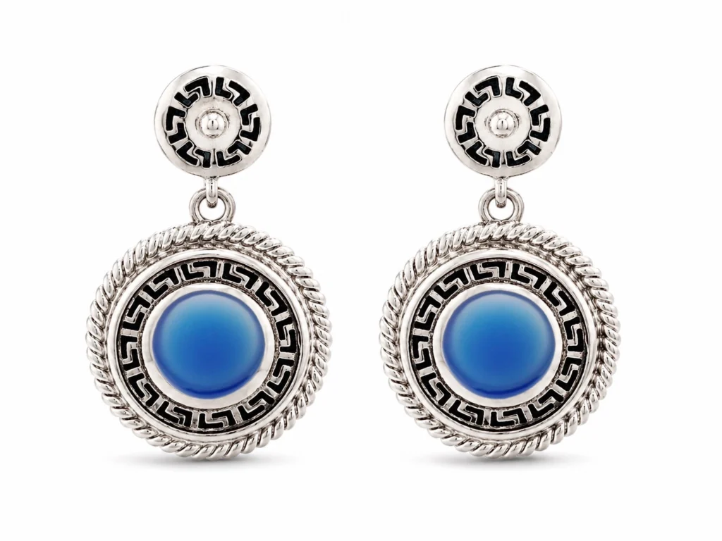 Orecchini ornamenta agata blu izzo carlo jewelry gioielli siracusa ortigia